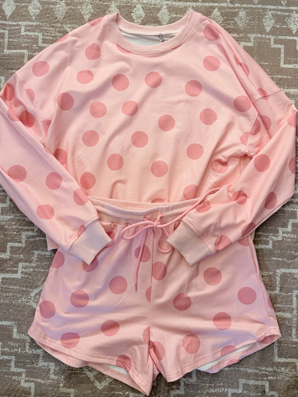 Pink Polka Dot Loungewear Set